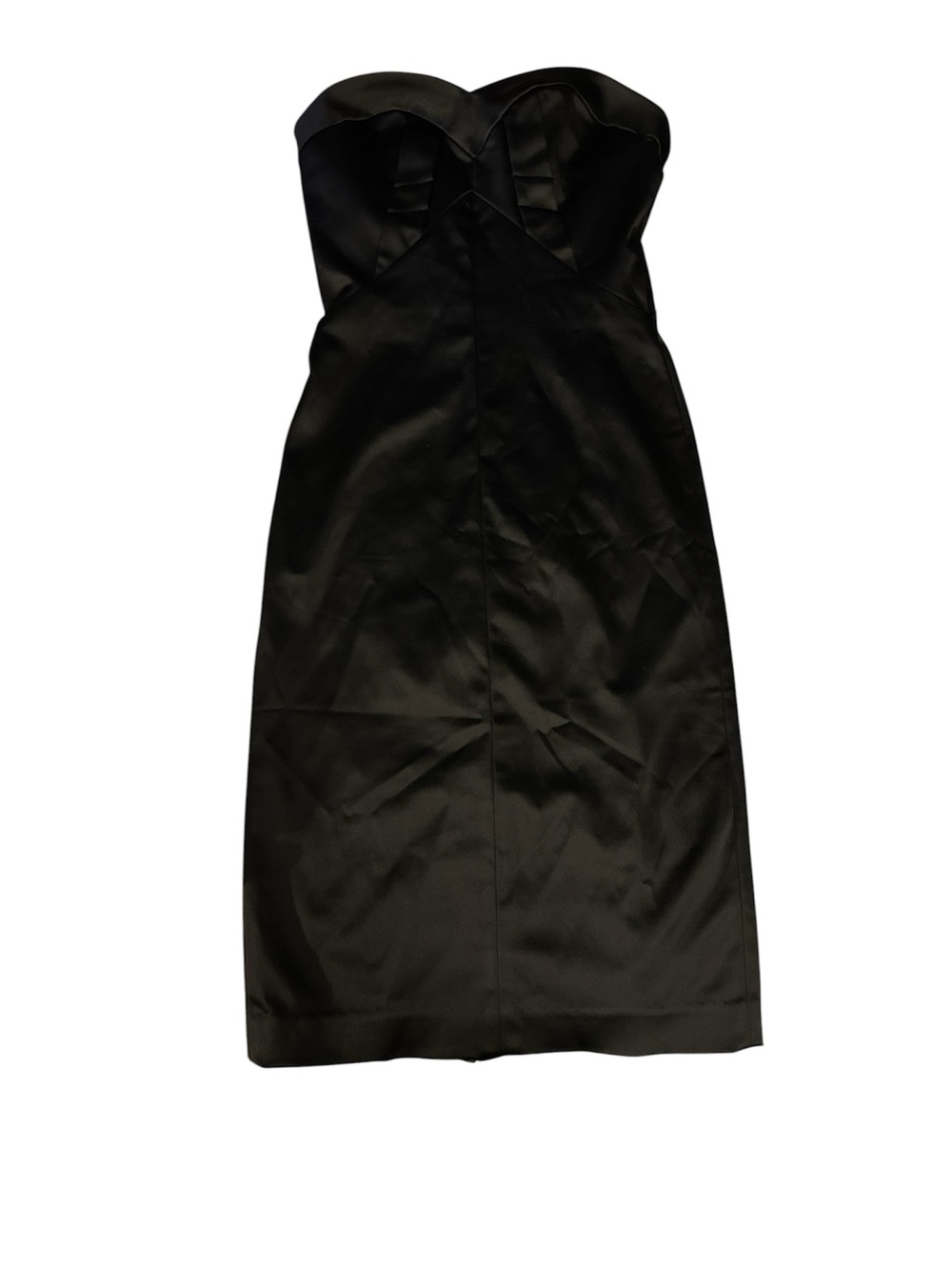 Vintage/Y2K bebe Strapless Black Satin Sheath Dress